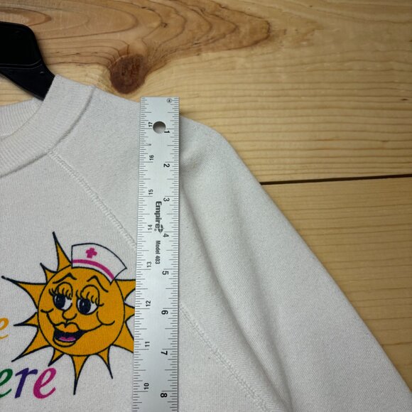 Vintage Nursing Sweatshirt Womens XL White Crewneck Nurse Nurses 90s - Picture 8 of 12